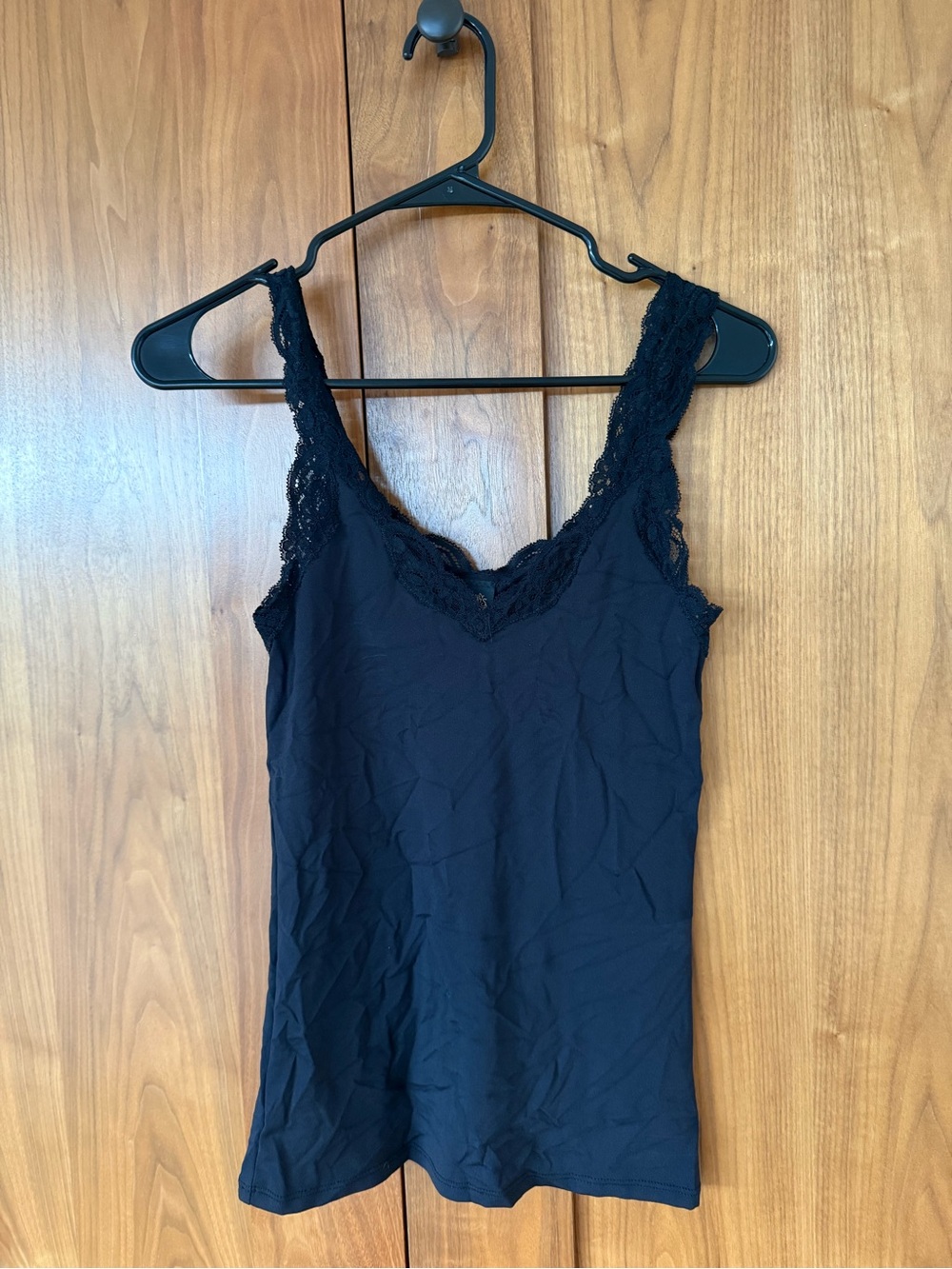 Only Hearts Black Lace-Trim Camisole Tank
